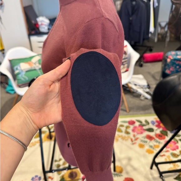 Women's Mauve and Violet Turtleneck 1/4 Zip Sweater - Picture 5 of 7